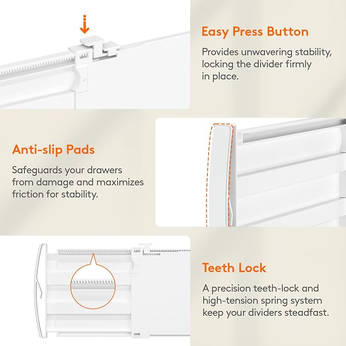 Lifewit 6 Pack 5" High Drawer Dividers - Image 8