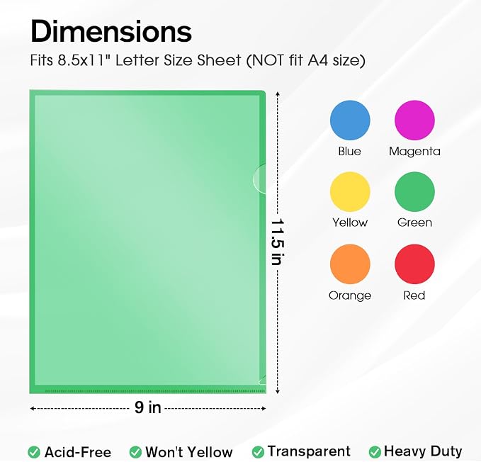 KTRIO Clear Plastic Folders Project Pockets - Image 6