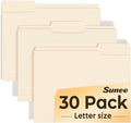 SUNEE File Folders, 30 Pack Manilla Folders 8.5 x 11, 1/3 Cut Tab by SUNEE