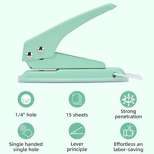 Single Hole Puncher, 1/4" Hole, 50% Labor Savings, Heavy Duty Metal Punch - Image 9