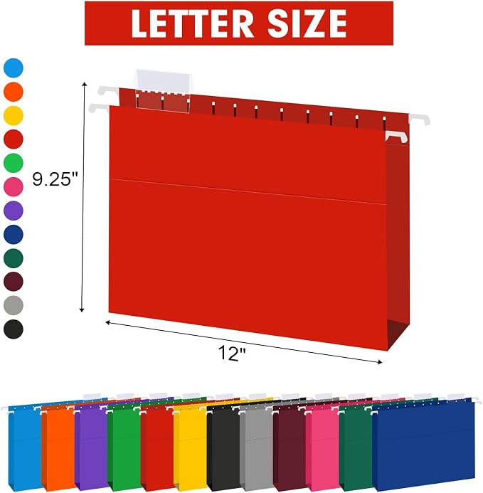 HERKKA Extra Capacity Hanging File Folders, 60 Pack Reinforced Letter Size - Image 2