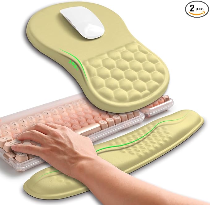Hokafenle 2in1 Combination, Wave Keyboard Wrist Rest and Ergonomic Curvature by Hokafenle