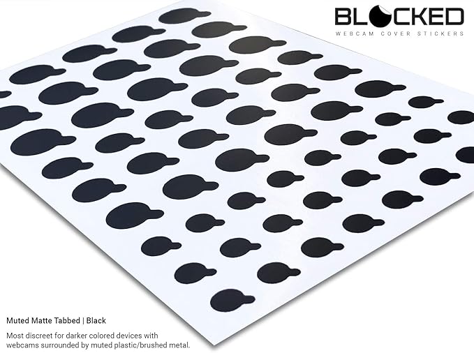 Blocked Original Vinyl Webcam Cover Stickers | Restickable & Stackable Privacy - Image 2