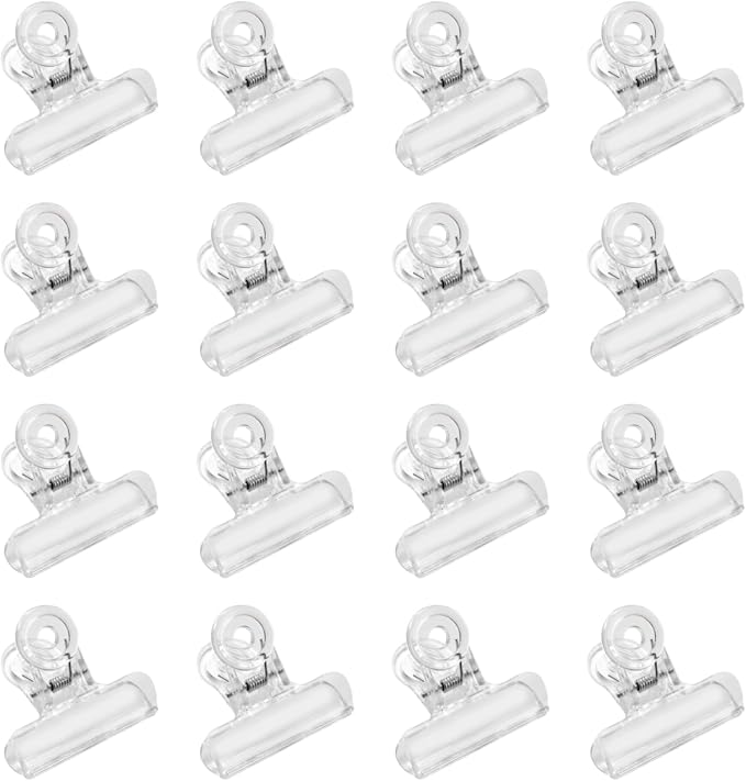 Yueton 24pcs Plastic Bulldog Clips, Utility Paper Clips, Hinge Clips by yueton
