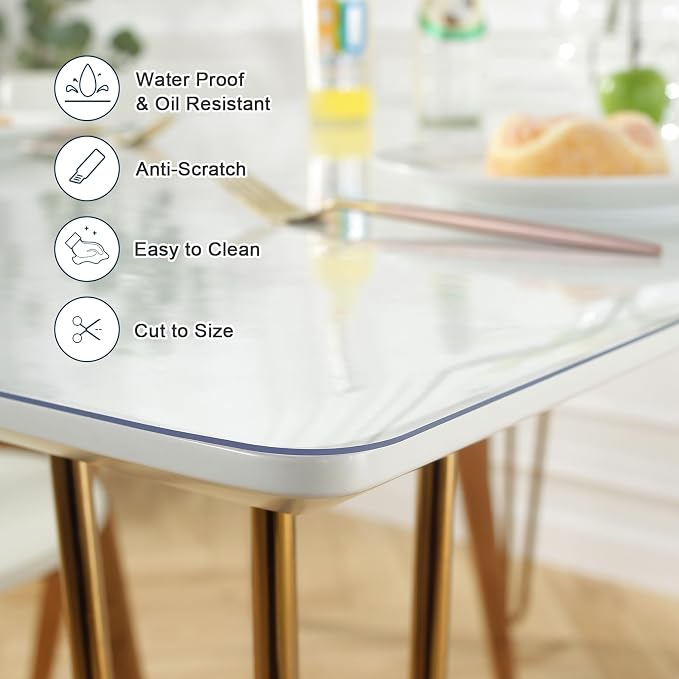 LovePads Clear Desk Mat 20 x 72 Inch, 1.5mm Thick Clear Table Protector - Image 3