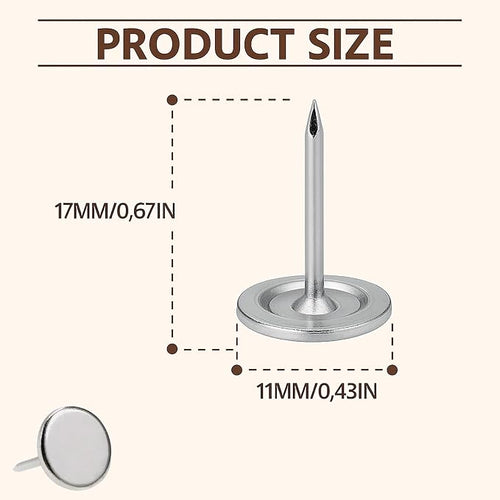 100pcs Industrial Hardware Thumb Tacks, 7/16 Inch Heavy Duty Flat Head Push Pins - Image 2