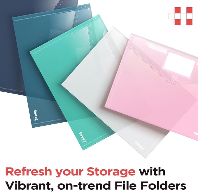 Sooez 40 Pack Plastic Envelopes, Plastic File Folders, Super Heavyweight - Image 3