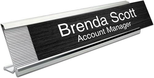 10 Pack 2" x 10" Aluminum Desk Name Plate Holder, Office Name Plate Holder - Image 2
