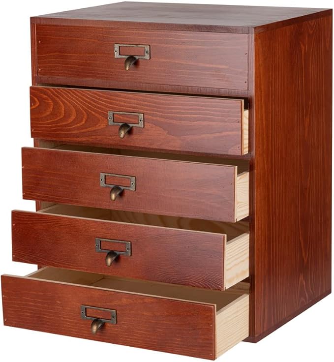 GoooodGIFT Large Wooden Drawer Rustic Desk Organizers and Accessories Wooden by GoooodGift