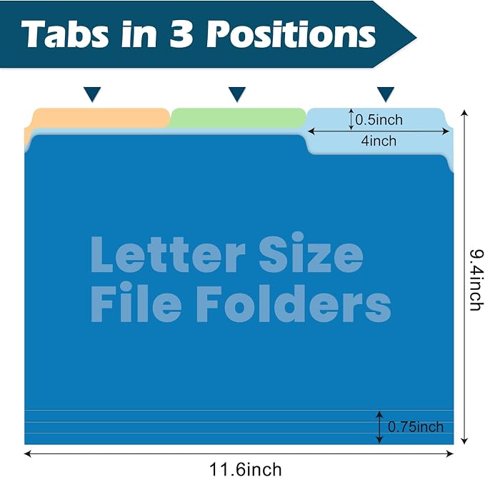 120 Pack Two-Tone Color File Folders, Bulk Letter Size Folders - Image 4