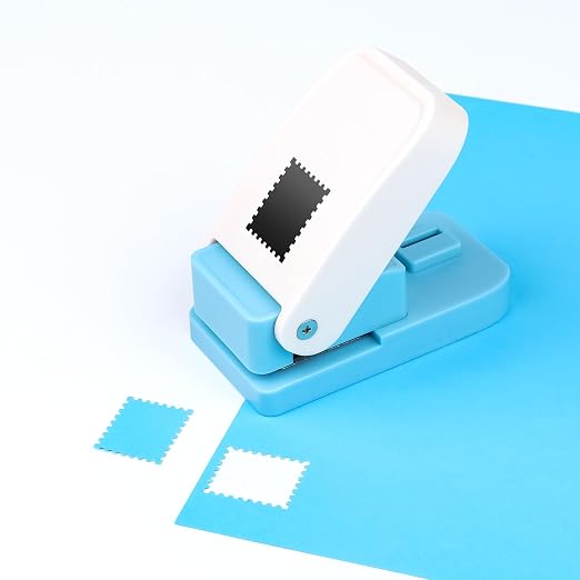 BAOFALI 2Pcs/Set 1X0.8inch Rectangular Postage Stamp Punch, Scalloped Rectangle - Image 8
