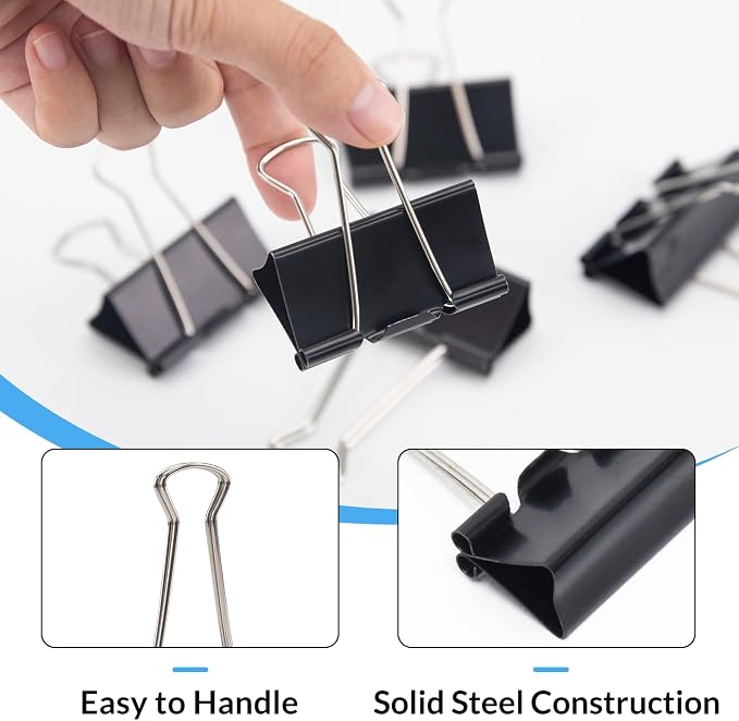 2 Inch 32 Pack Extra Large Binder Clips, Jumbo Paper Clips, Big Paper Clamps - Image 4