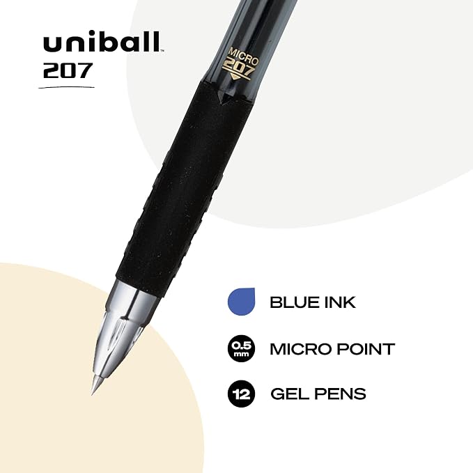 uniball 207 Retractable Gel Pens, Micro Point - Image 2