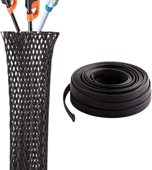 1/8 Inch Clean Cut Braided Cable Sleeve-Black-25 Feet by Electriduct
