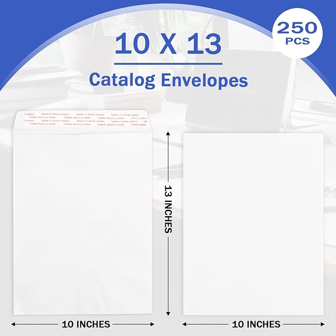 250 Pack 10x13 Manilla Envelopes Self Seal, Goefun Large White Envelopes - Image 3