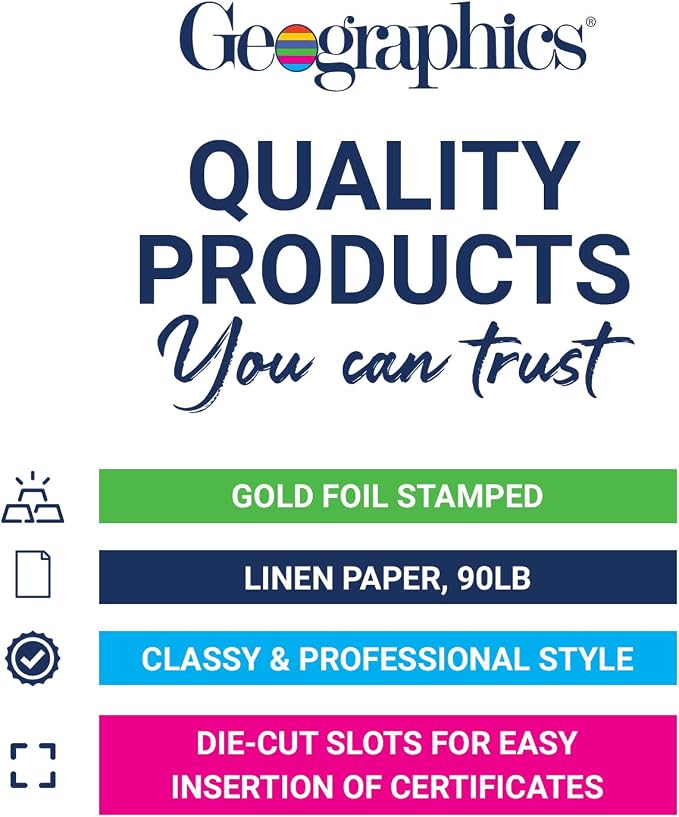 Geographics Classic Linen Document Covers 12.5” x 9.75” Navy Blue 60 Pack - Image 6