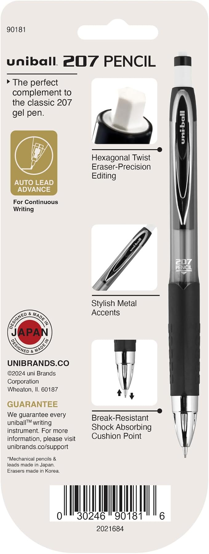 uniball™ 207 Mechanical Pencil Starter Kit, HB #2, 2 Pack - Image 2