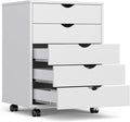 OLIXIS 5 Drawer File Cabinet on Wheels, Printer Stand | Fits Under Desks by OLIXIS