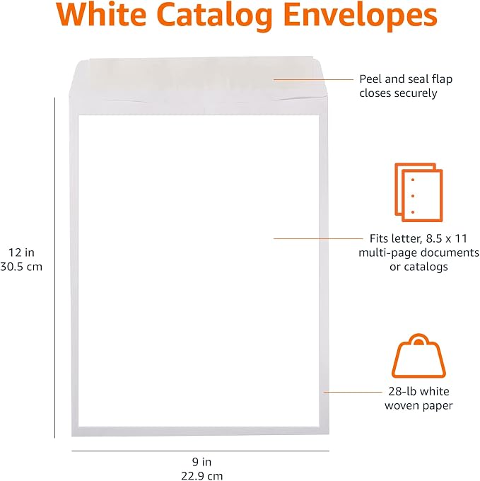 Amazon Basics Catalog Mailing Envelopes, Peel and Seal, 9x12 Inch, Strong - Image 8