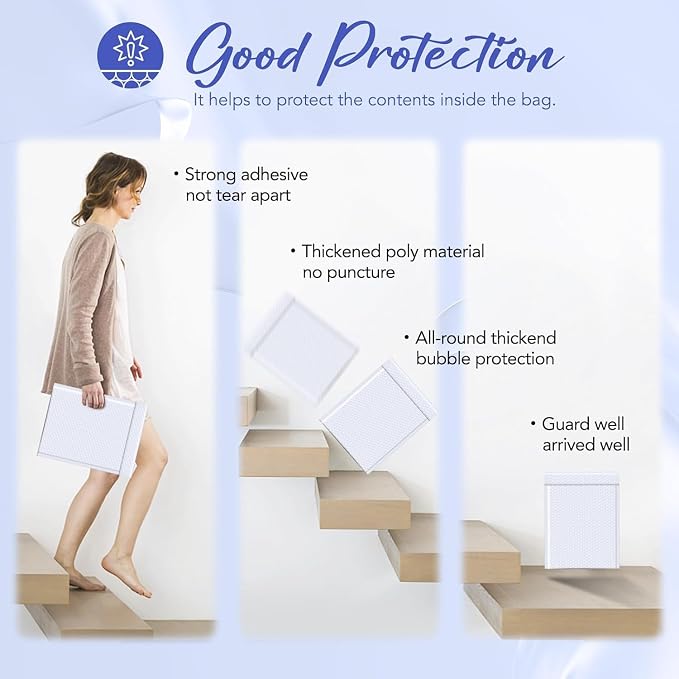 Fuxury Bubble Mailers 9.5x14.5" 250 Pack White Large Padded Envelopes Usable - Image 5