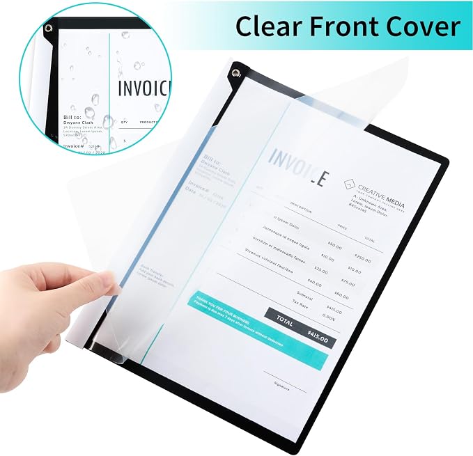 Clear Report Covers with Swing Clip, 5 Pack, 30 Sheet Capacity A4 Size File - Image 4