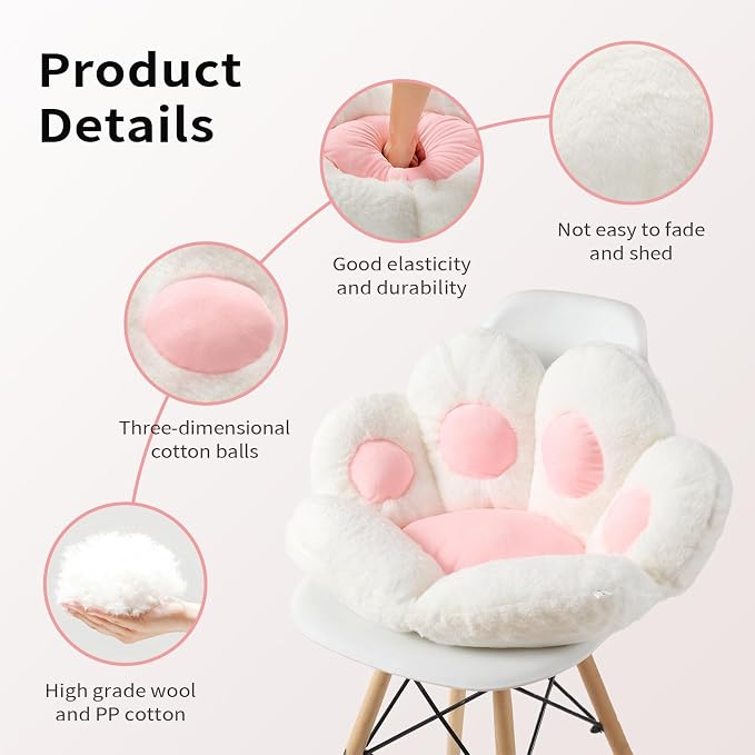 Ditucu Cat Paw Cushion Kawaii Chair Cushions 27.5 x 23.6 inch Cute Stuff Seat - Image 5