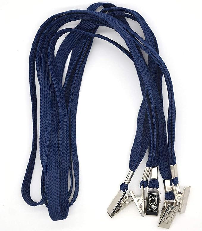 Bird Fiy 50 Pcs Cotton Lanyards Bulldog Clip 32-inch Flat Braid Neck Lanyard - Image 3