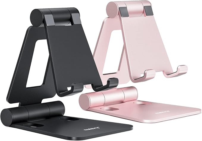 Nulaxy 2 Pack Dual Folding Cell Phone Stand, Fully Adjustable Foldable Desktop by Nulaxy