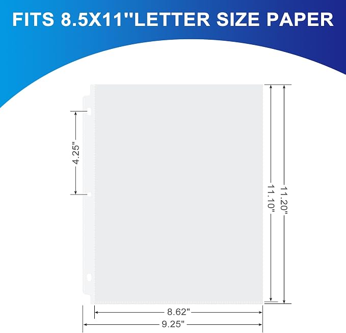 500 Pack Clear Sheet Protectors, 8.5 x 11 inch Page Protectors - Image 2