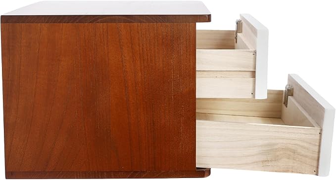 Lockable Desk Organizer Wooden Desktop Drawers Office Flat Files Storage Box - Image 6