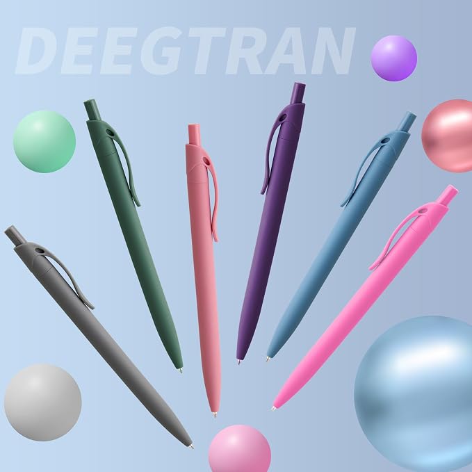 deegtran Pens Bulk, 50 Pack No Bleed Purple Click Pens, Wholesale Retractable - Image 6