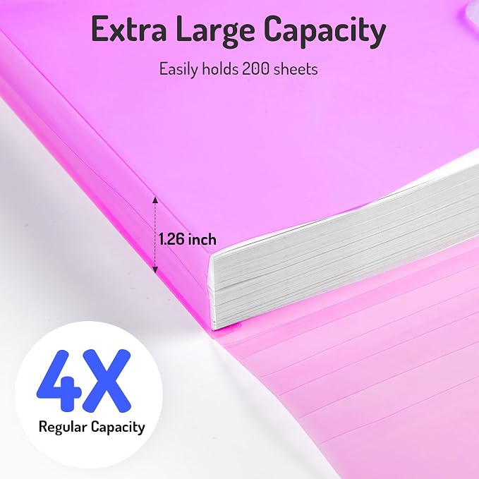 Forvencer Binder Pocket, 4X Regular Capacity, 5 Pack Super Heavyweight Plastic - Image 3