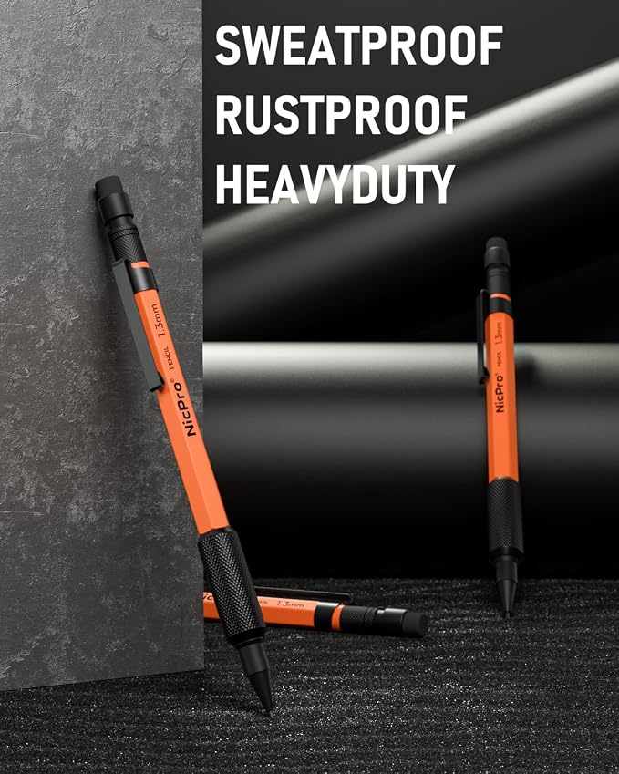 Nicpro 3 PCS 1.3 mm Orange Mechanical Pencils Set - Image 4