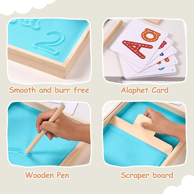 Montessori Sand Tray for Kids, Writing Play Sand Tray - Image 4