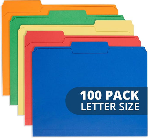 100 Blue Summit Supplies Colored File Folders Letter Size by BlueSummitSupplies