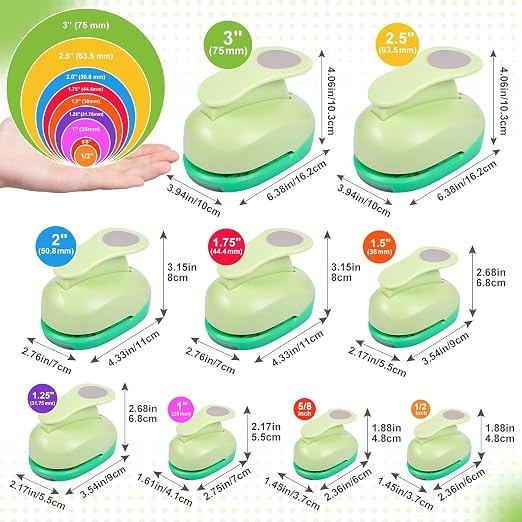 UCEC Paper Punch, 3 Inch XL Size Circle Punch Large Hole Puncher Paper Circles - Image 2