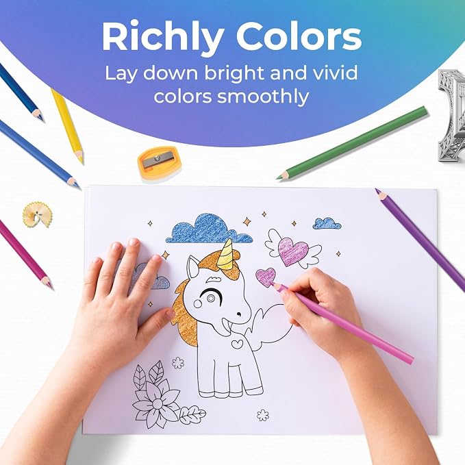 Rosmonde 12 Pack Colored Pencils, Easy Hold Grip, Classroom Art Supplies - Image 5