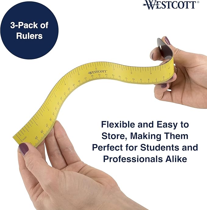 Westcott ‎12 inch Magnetic Flexible Rulers, - Image 3