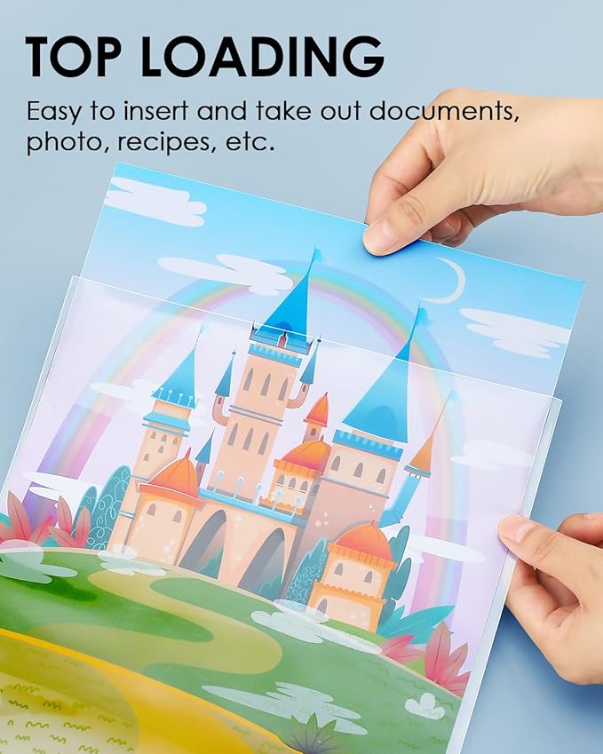 KTRIO No Holes Sheet Protectors 8.5 x 11, 50 Pack Heavy Duty Paper Sleeves | - Image 3