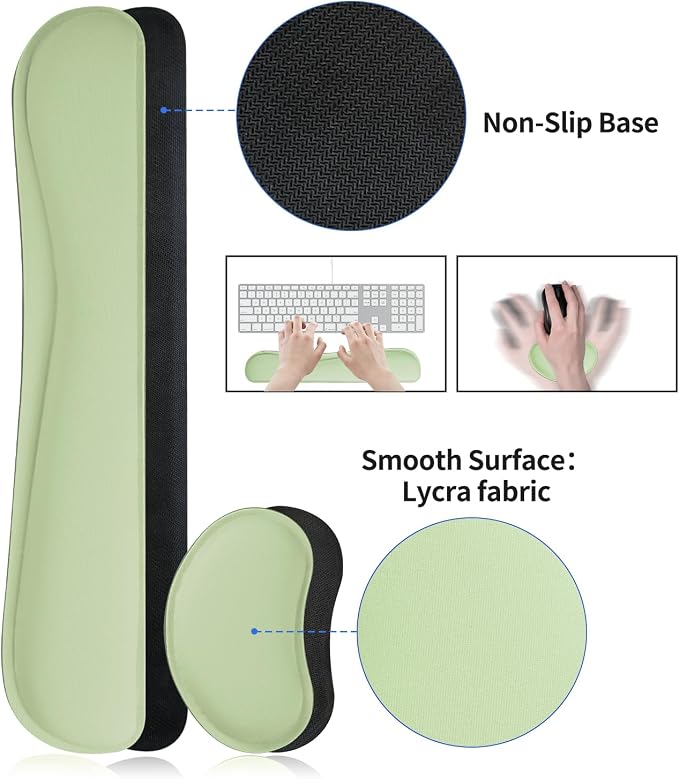 Bloss Leather Desk Mat and Keyboard Wrist Rest, Large Mouse Pad + Keyboard - Image 6
