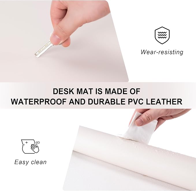 Leather Desk Pad Protector, Non-Slip Desk Pad, on-Slip PU Leather Large Mouse - Image 2