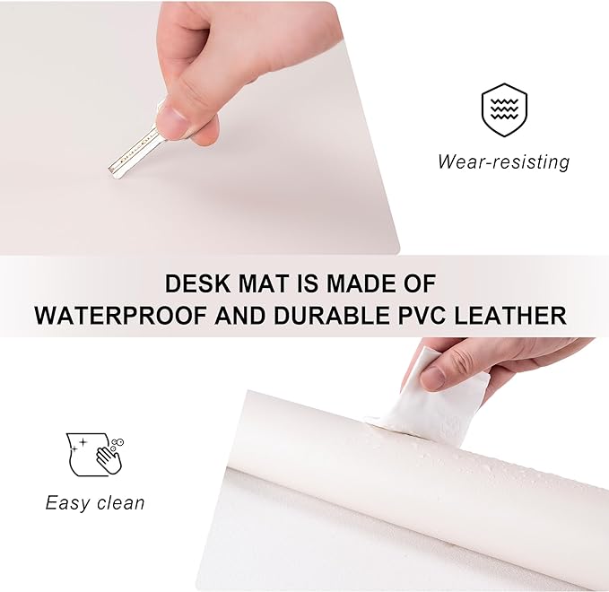 CADONO Leather Desk Pad Protector, Non-Slip PU Leather Large Mouse Pad - Image 2