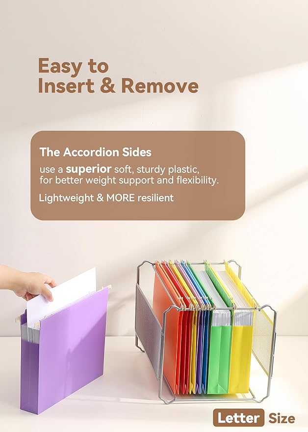 SortRax Plastic Extra Capacity Hanging File Folders, Heavy Duty - Image 3