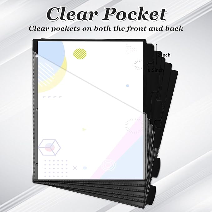 Epakh 6 Pcs Binder Dividers for 3 Rings Binders Index Dividers - Image 3