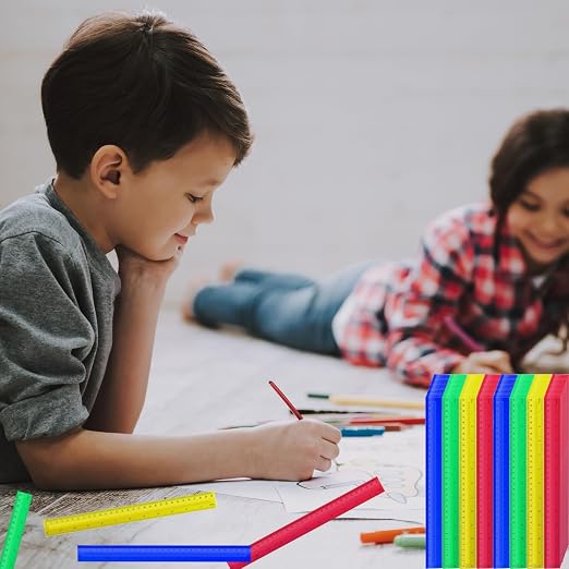 12 Inch 100 Pcs Rulers Bulk Plastic Kid Ruler - Image 6