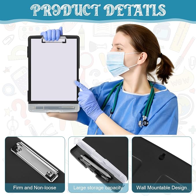 Crtiin 6 Pcs Colored Clipboard - Image 3