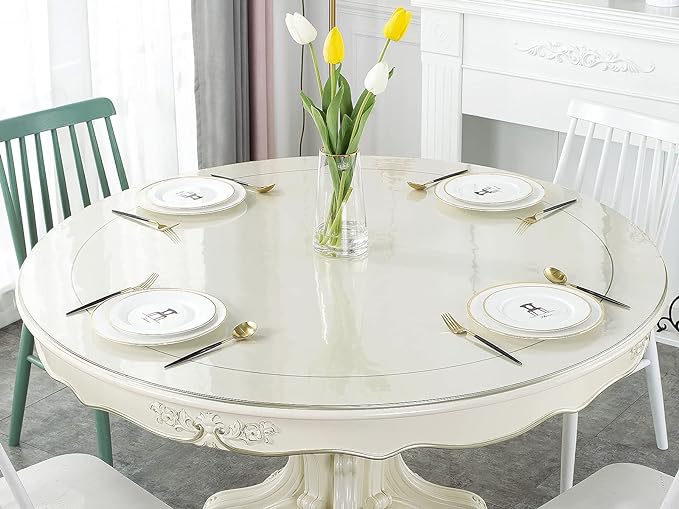 Deep Dream 1.5mm Thick 44 Inches Clear Round Table Protector, Round Table Cover by DeepDream