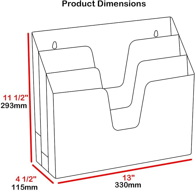 Acrimet Horizontal Triple File Folder Holder Organizer, Open Top Desktop - Image 5
