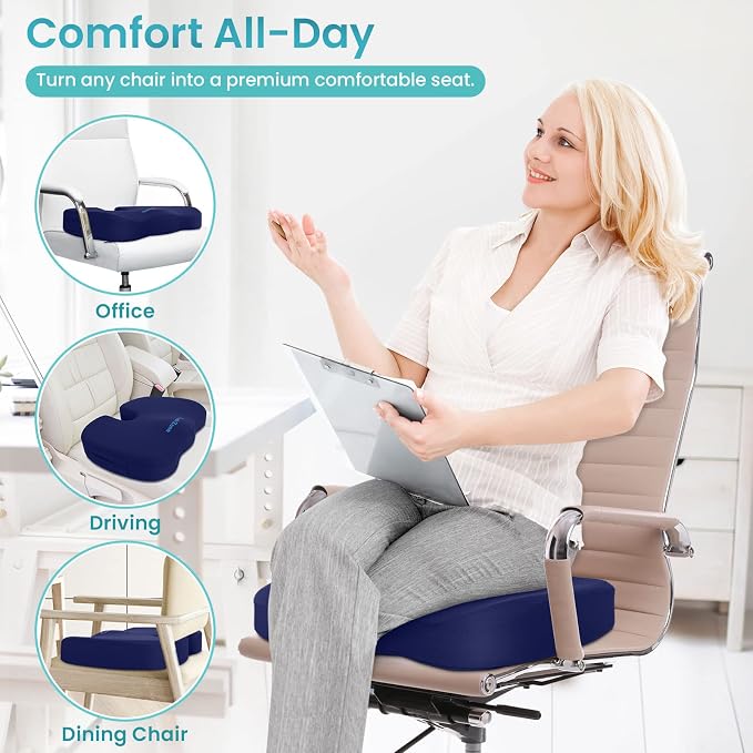 Office Chair Seat Cushion, Cooling Gel Enhanced Memory Foam Cushion - Image 5