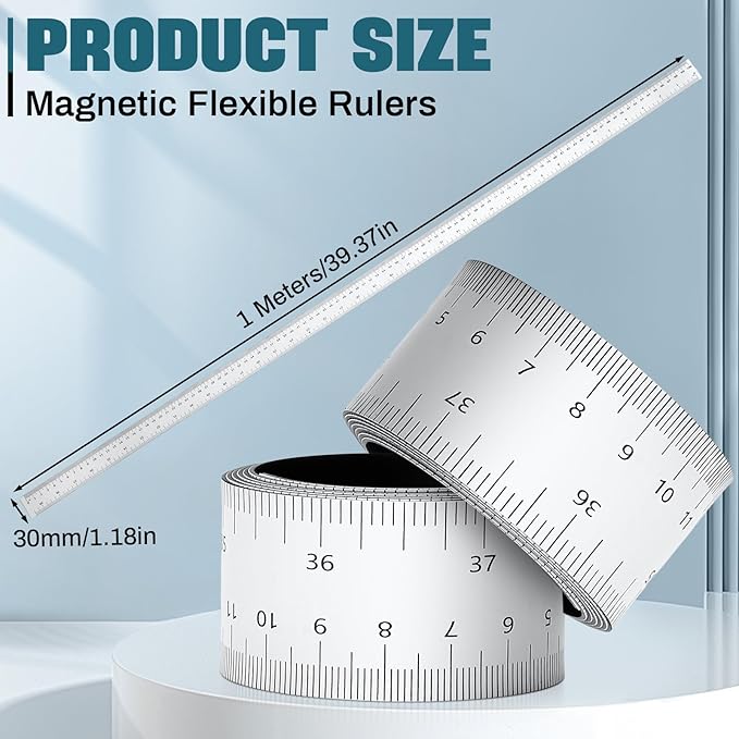 Relaxweex 4 Pcs 39.37 Inch Magnetic Ruler Flexible Tape Magnetic Tape Measure - Image 2